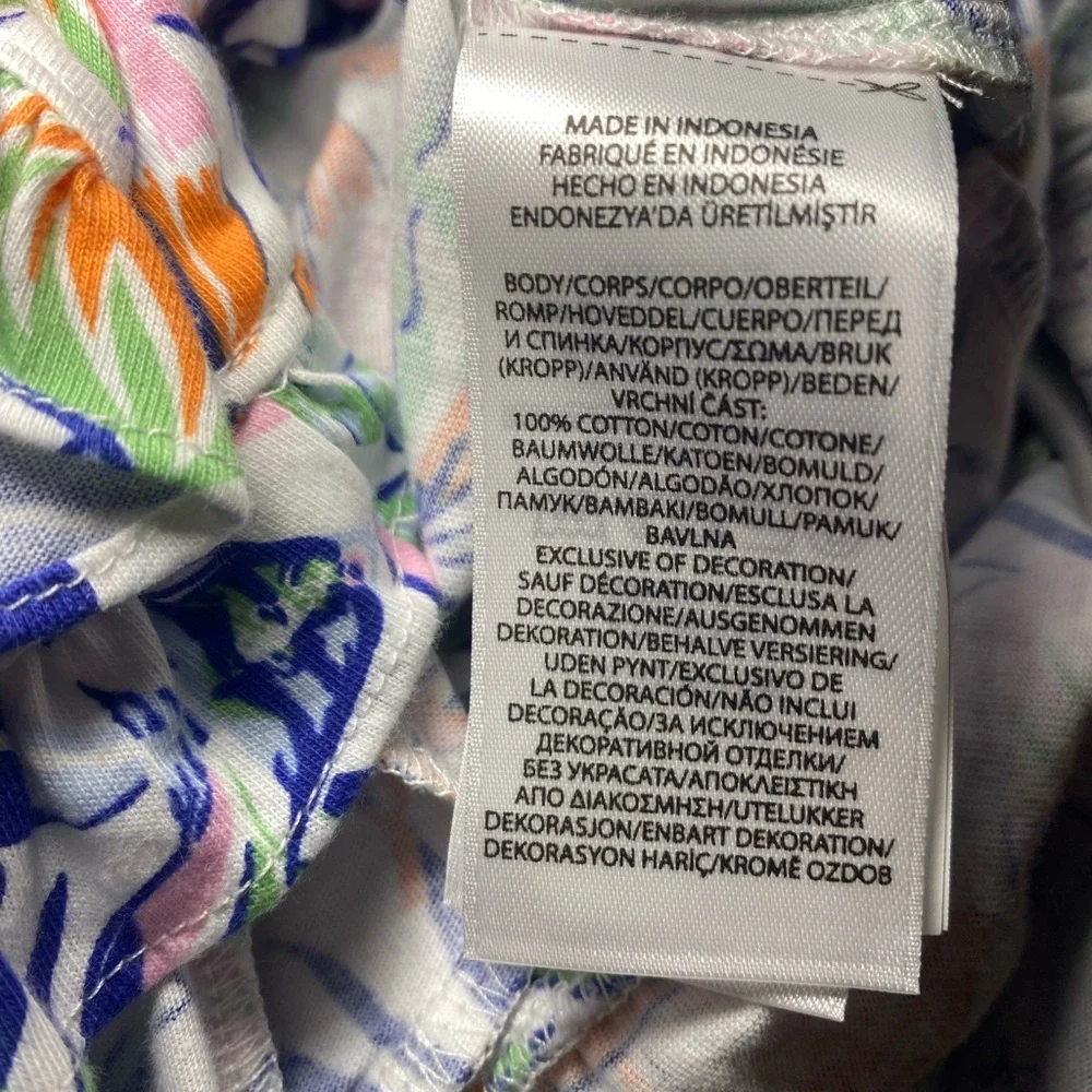 NWT Polo‎ Ralph Lauren Girls Tropical Print Ruffled Romper Multi-Color Summer
